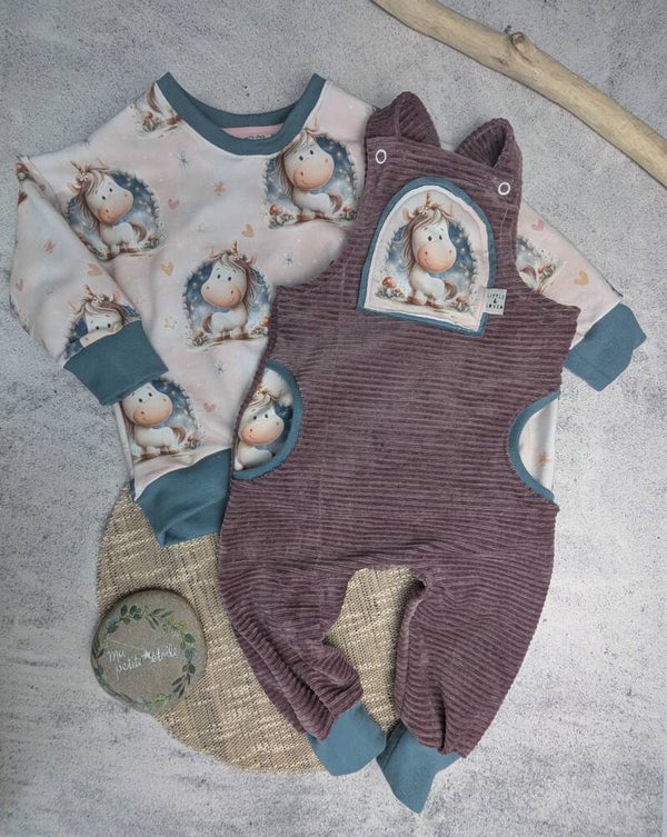 Set | Einhorn Latzhose und OversizePulli