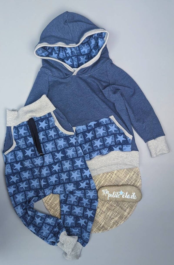 Set | Sterne & Blau | Hoodie & Pumphose % SALE %