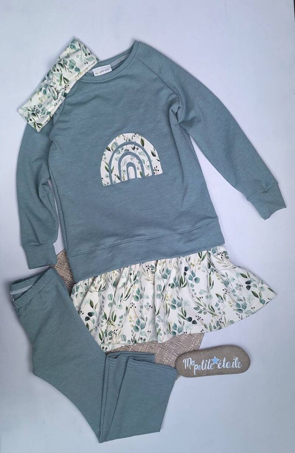 Set | Regenbogen & Eukalyptus | JupPulli, Leggins & Knotenstirnband % SALE %
