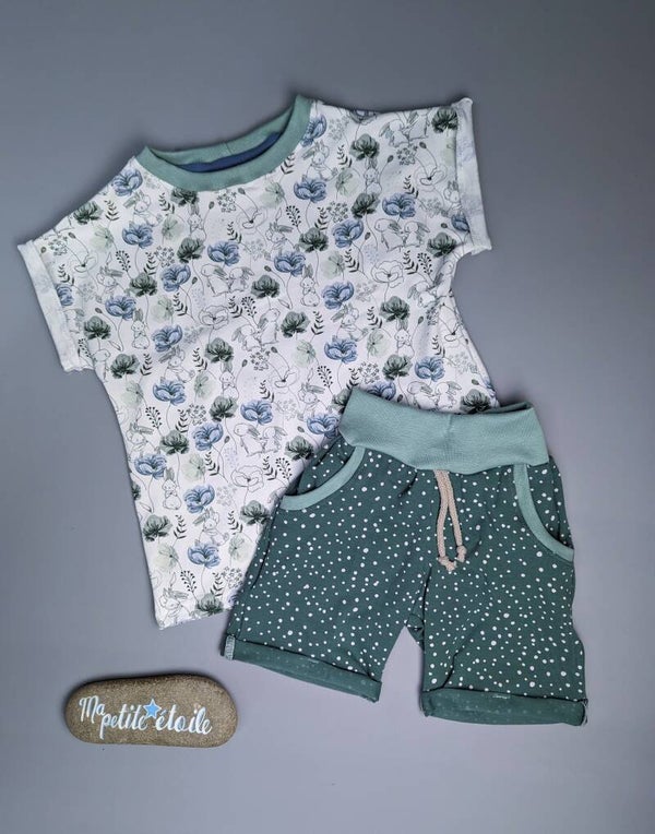 Set l Hase und Blumen l Shortees und Tshirt