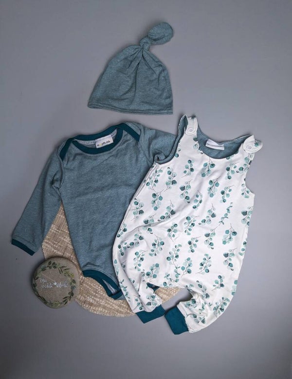 Set | Eukalyptus I Strampler, Body und Knopfbeanie