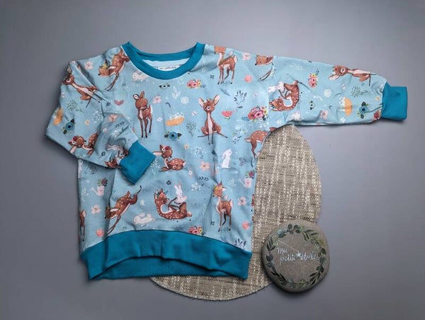 Oversize Pulli l Reh und Hase