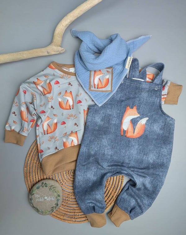 Set l Fuchs  l Body, Latzhose und Nuscheli