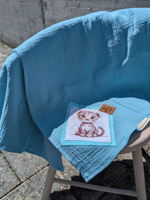 Musselin Decken l Schneeleopard