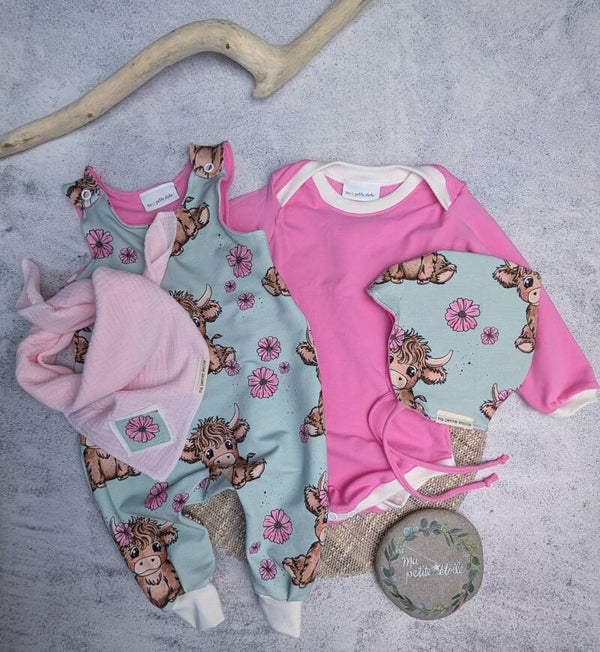 Set | Kuh I Strampler, Body, Nuscheli und Chäppli