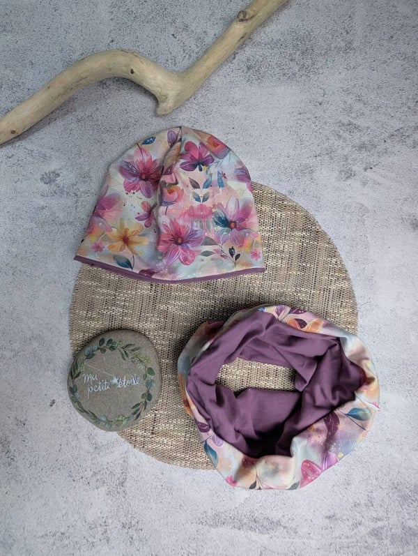 Beanie-Loop Set l Blumen