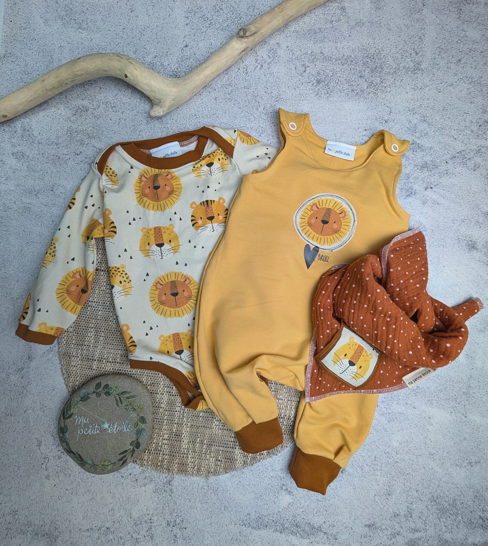 Set | Löwe, Leo, Tiger l Strampler, Body und Nuscheli