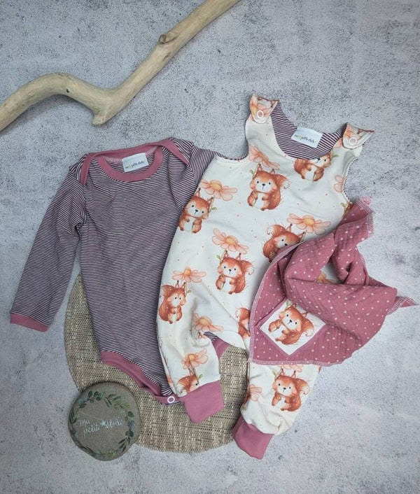 Set | Eichörnchen l Strampler, Body und Nuscheli