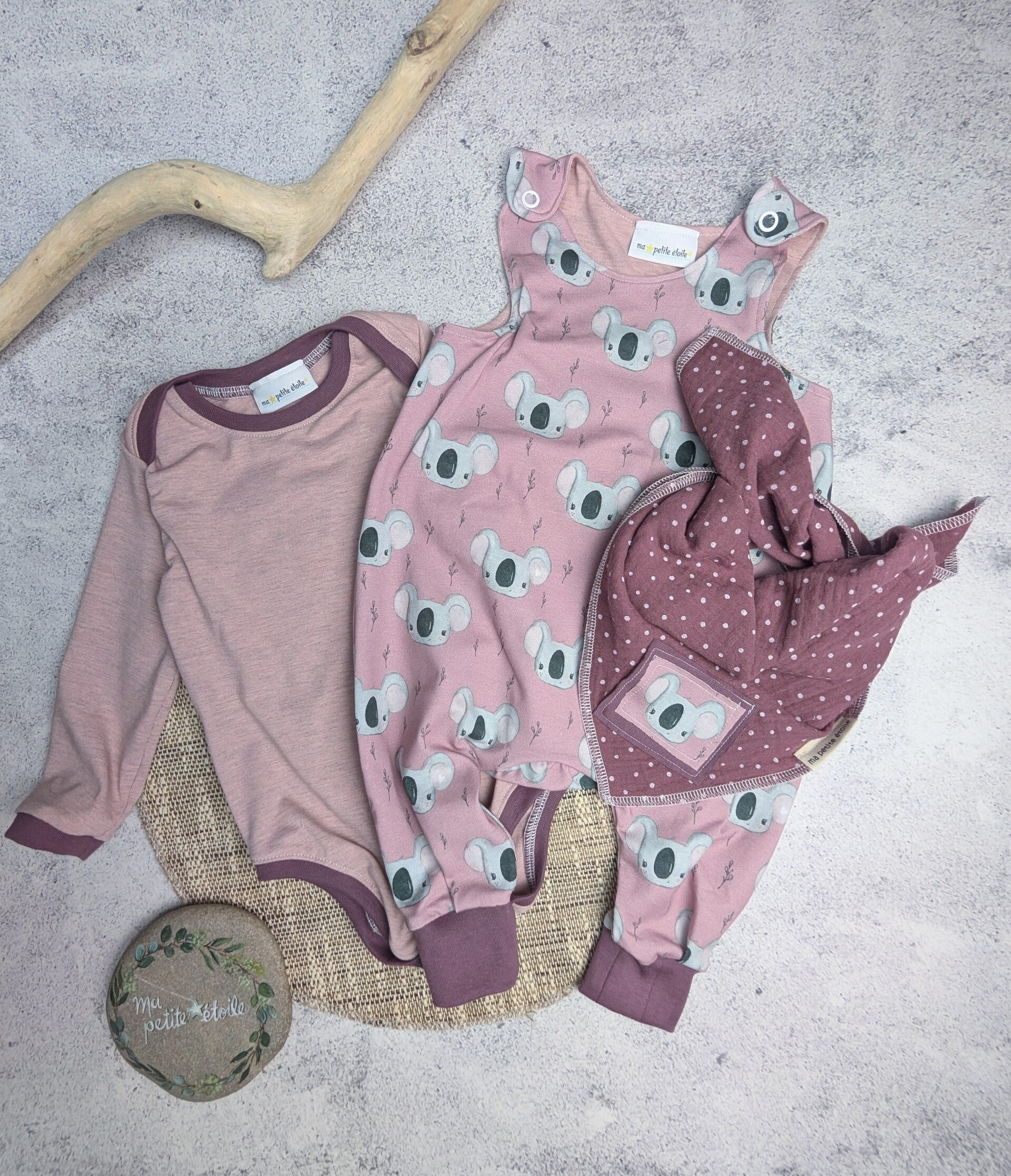 Set | Koala l Strampler, Body und Nuscheli