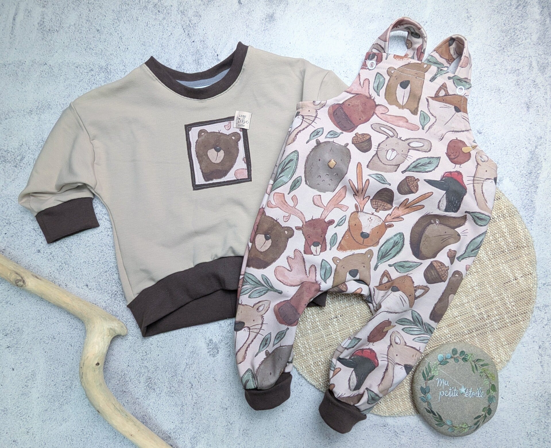 Set l Waldtiere l Latzhose und OversitzePulli