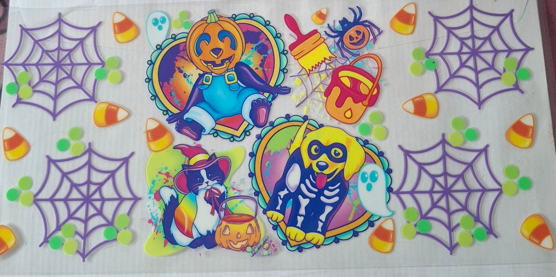 #480--- Halloween candy corn wrap