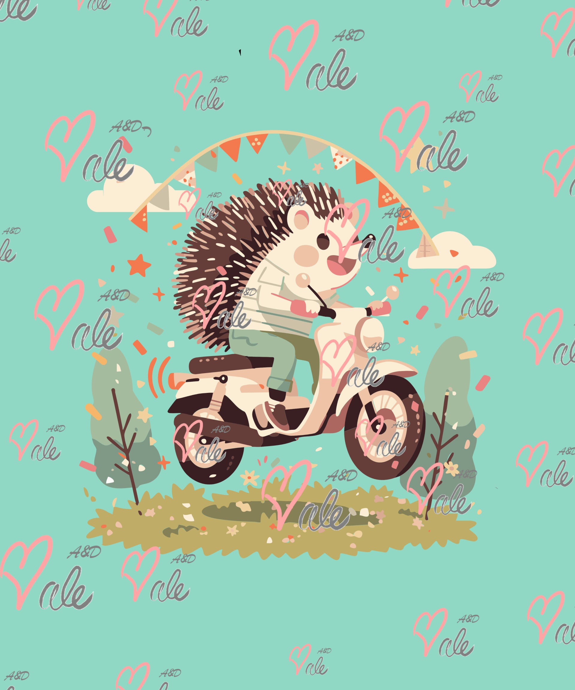 Hedgehog on a motorcycle