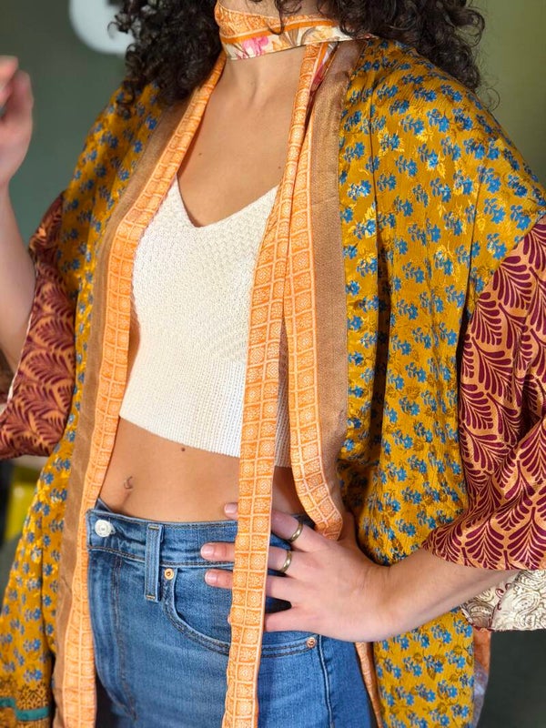 KIMONO reverse marrone/verde