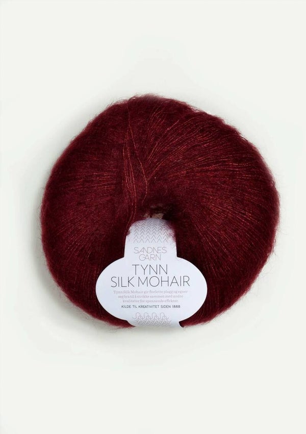 Tynn Silk Mohair Diep Wijn Rood