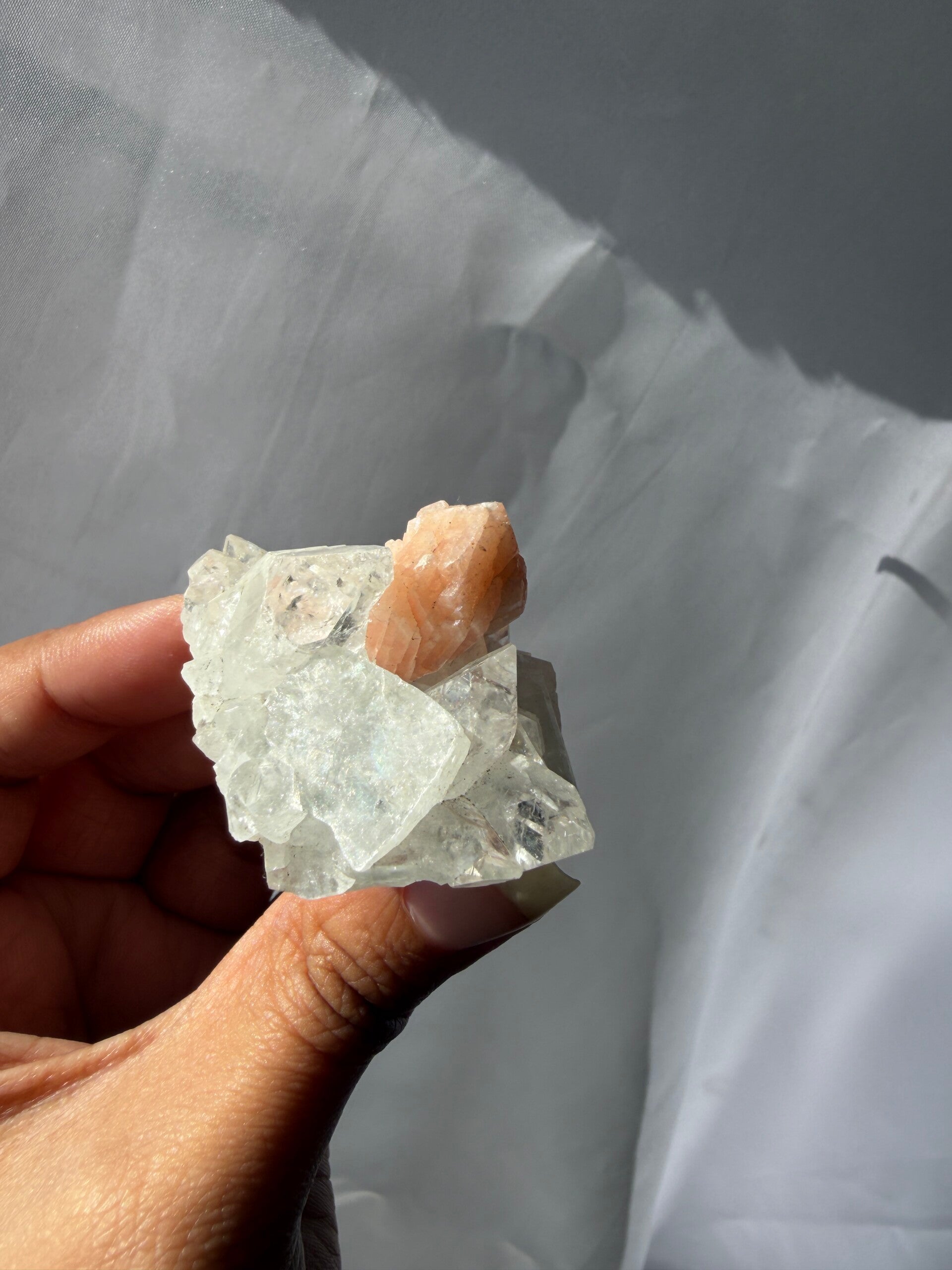 Apophyllite with stilbite cluster N1