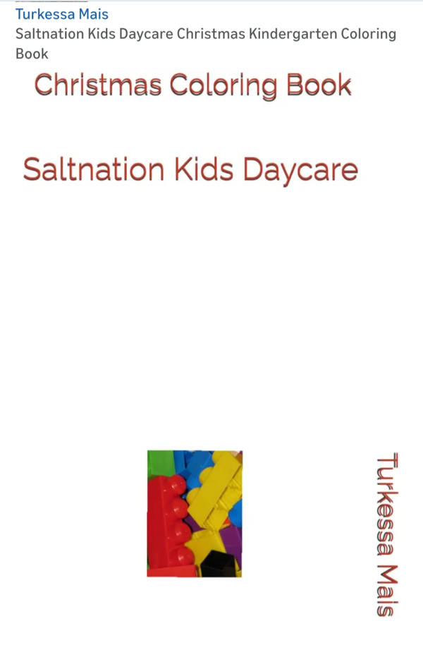 Saltnation Kids Daycare Christmas Kindergarten Coloring Book