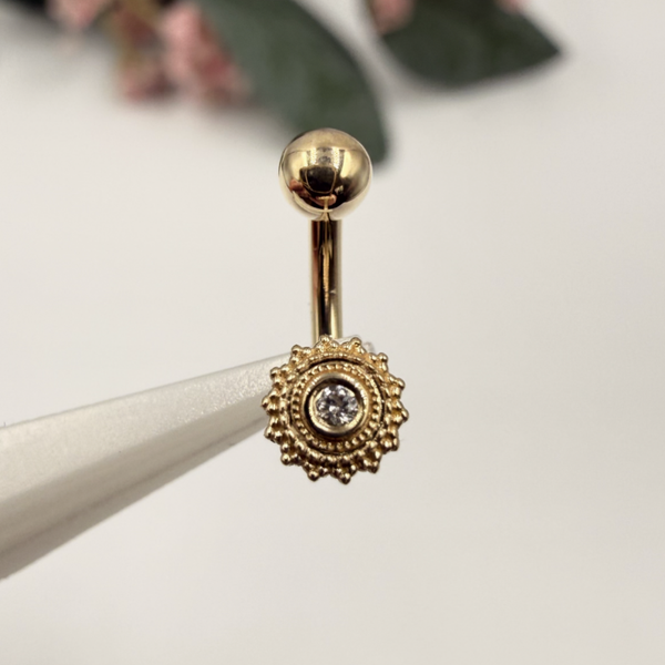 BVLA - 14KT Gold - J Curve - Afghan - Witte CZ