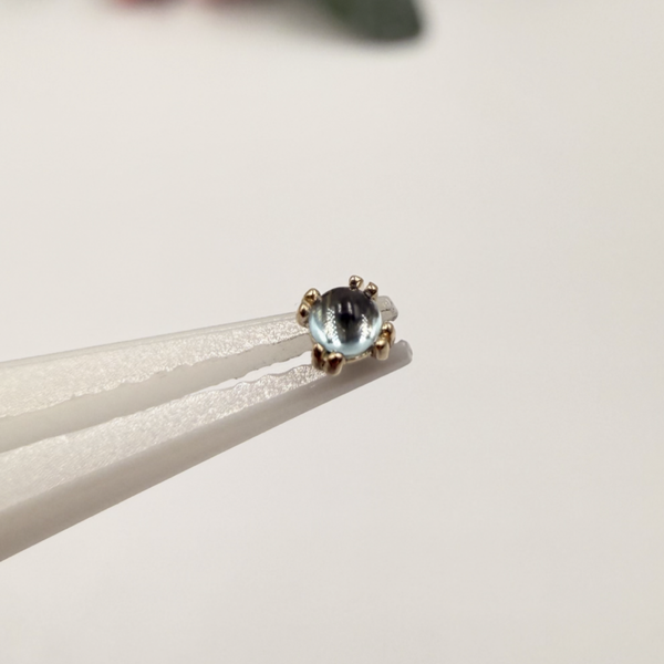 BVLA - 14KT Geel Goud - Cab Prong - Blue Swiss Topaz