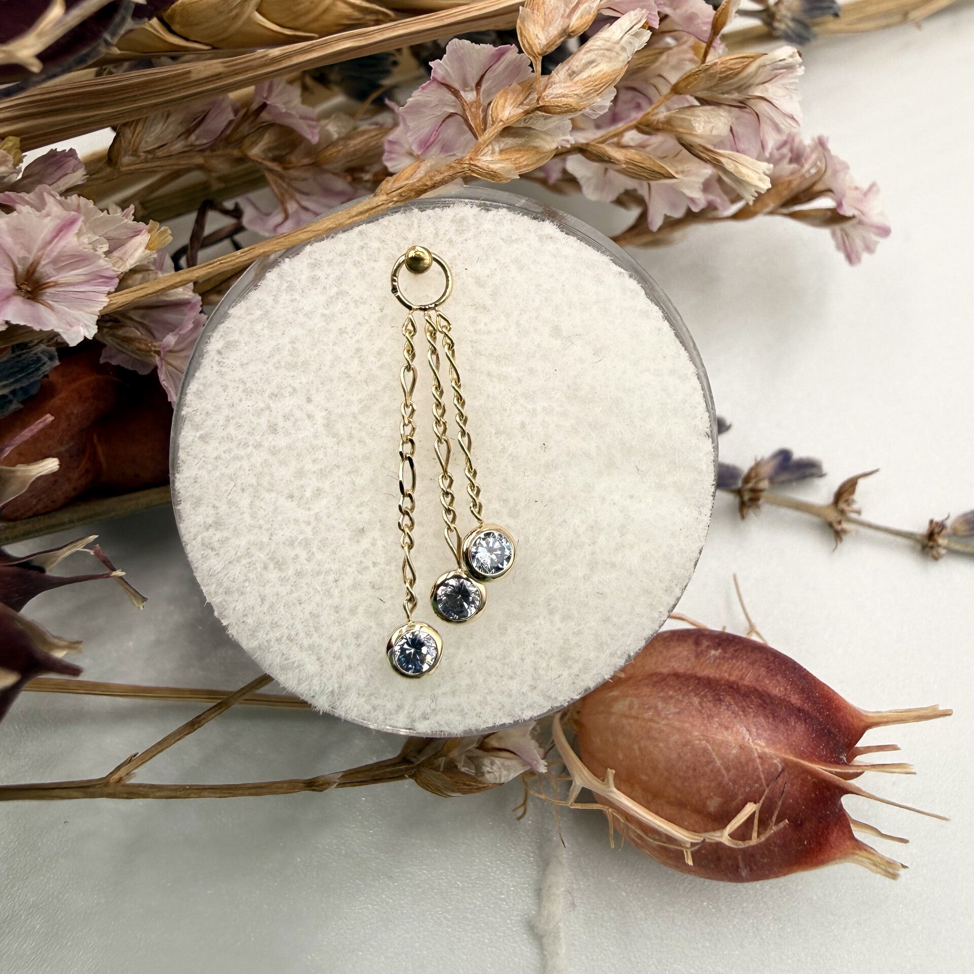 Triple Bezel Charm - Taracea YG