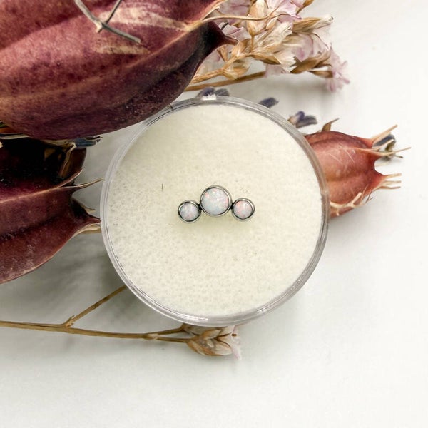 Curved 3 Gem - Faux Opaal