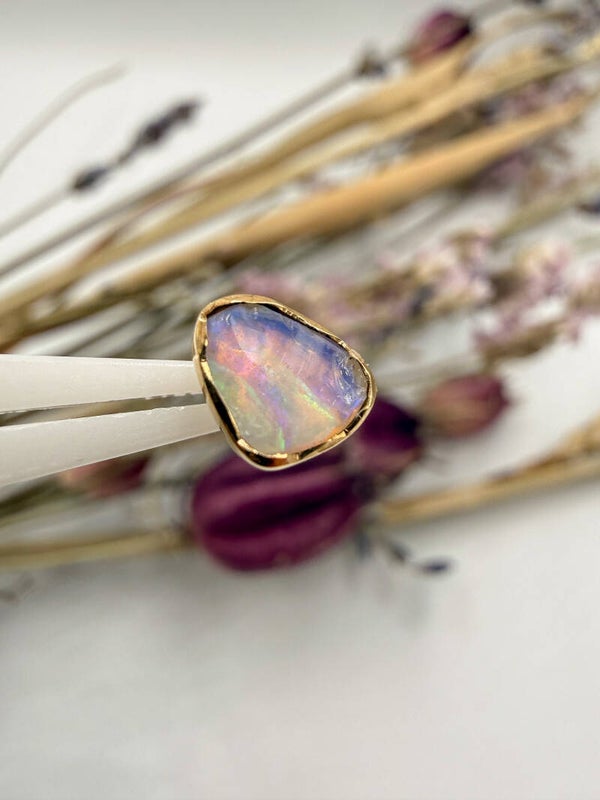 NAGA - 18KT Geel Goud - Genuine raw Opal
