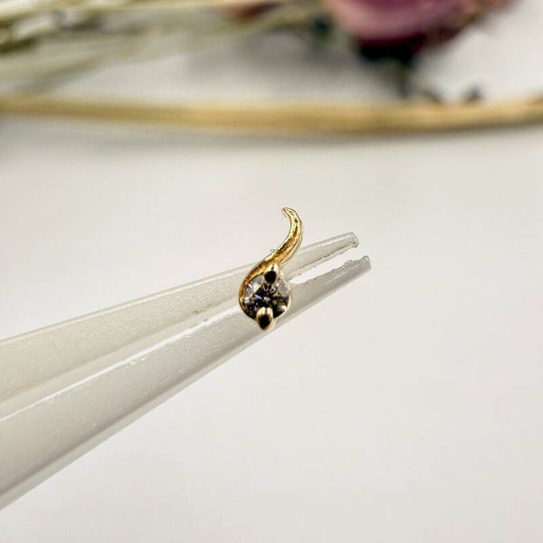 Naga - 18KT Geel Goud - Mini S - Bruine Diamant