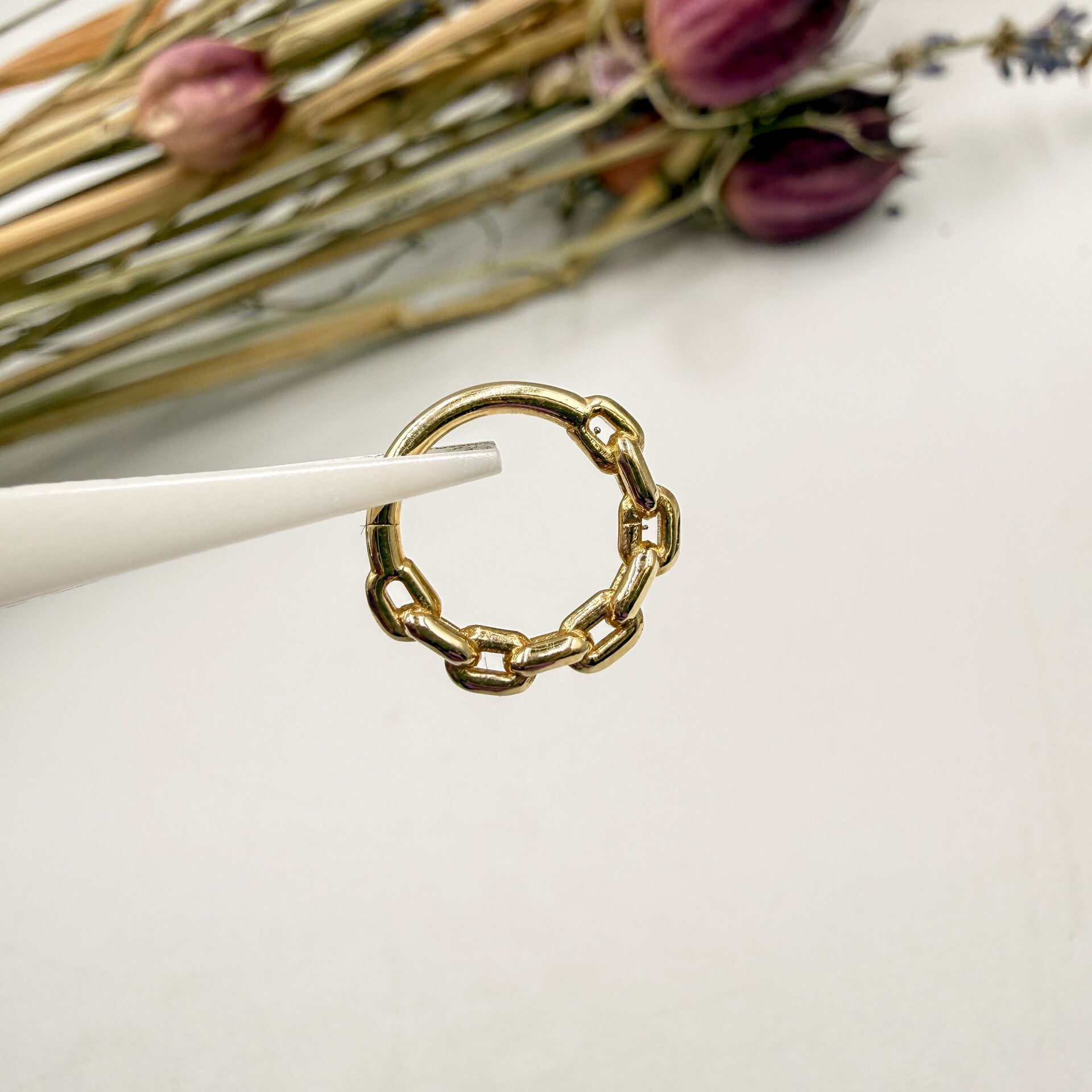 Tawapa - 14KT Geel Goud - Chain Link Seam Ring