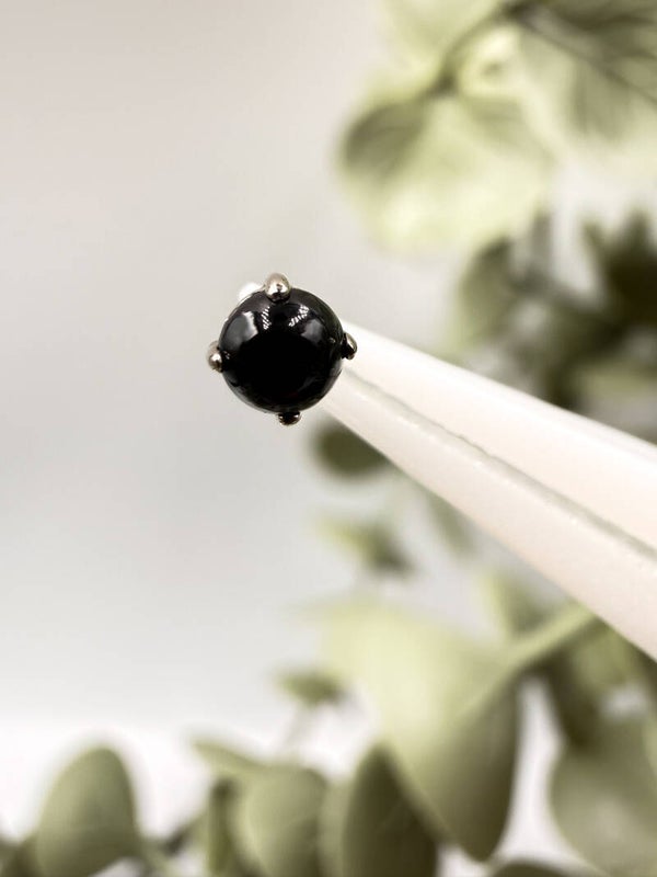 Anatometal - 18KT Wit Goud - Ziana End - Black Onyx