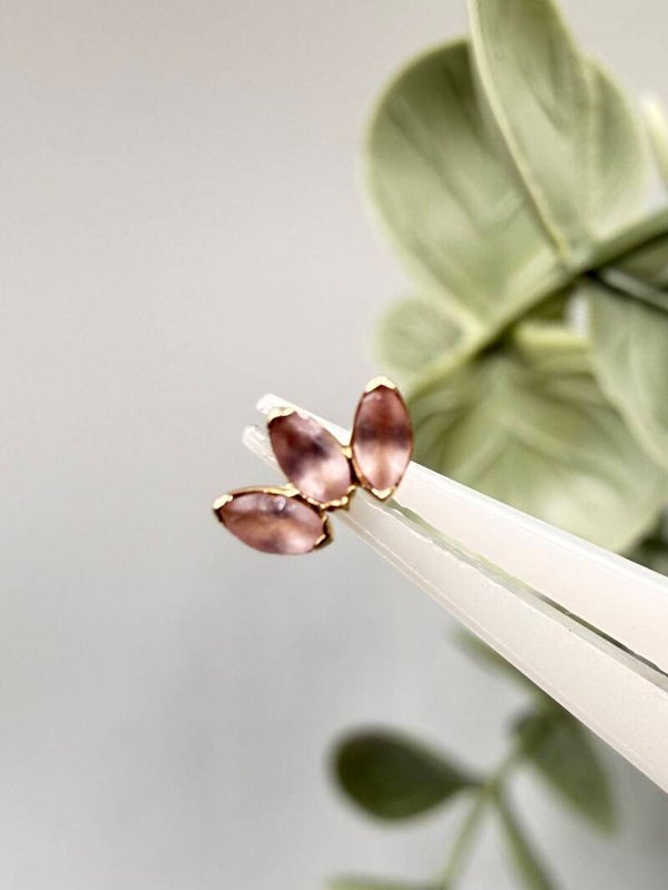 Anatometal - 18KT Geel Goud - Marquise Fan - Morganite