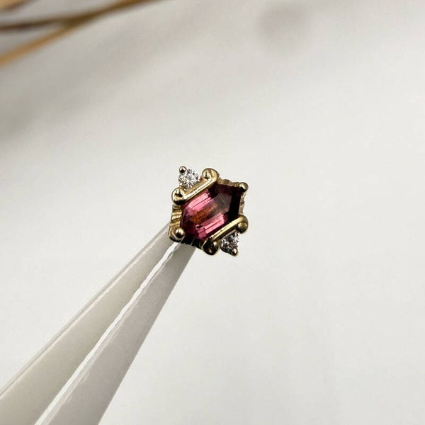 Buddha - 14KT Geel Goud - Reyna - Pink Tourmaline