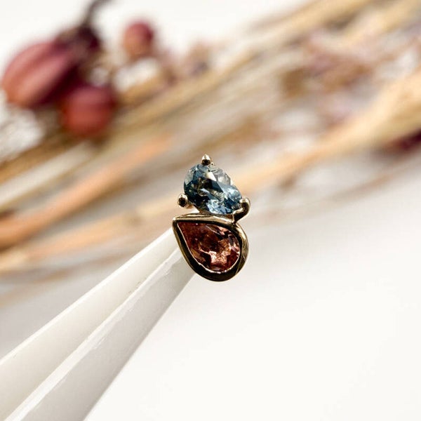 Buddha - 14KT Geel Goud -  Era - Tourmaline & London Blue Topaz