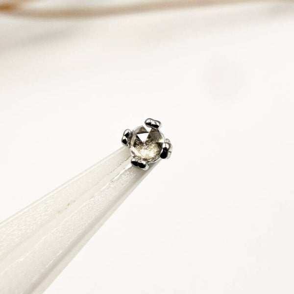 BVLA - 14KT Wit goud - Cab Prong - Witte Diamant