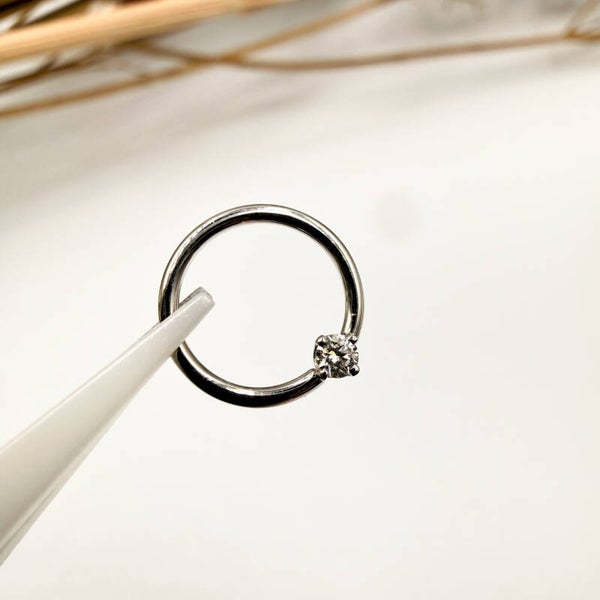 BVLA - 14KT Wit Goud - Seam Ring W Fixed Diamond