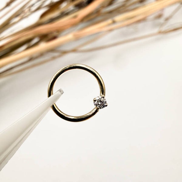 BVLA - 14KT Geel Goud - Seamring Met fixed Diamant