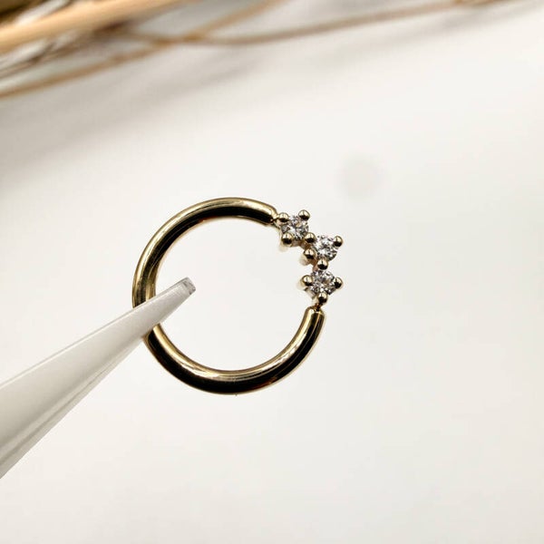 BVLA - 14KT Gold - Muse - Seam Ring - White CZ