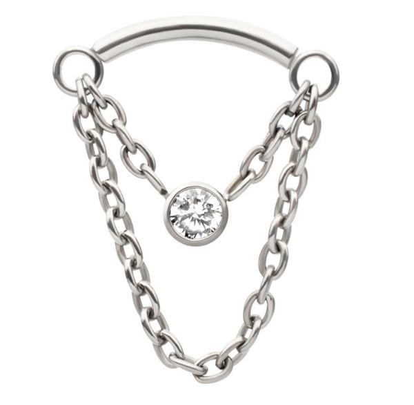 Titanium bezel gem double chain