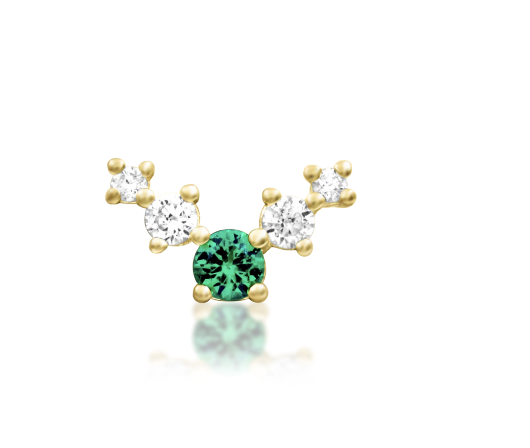 Junipurr - 14KT GOLD - vixyn - Emerald x CZ