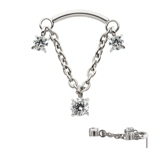 Titanium - Hidden helix 3 prong-set CZ