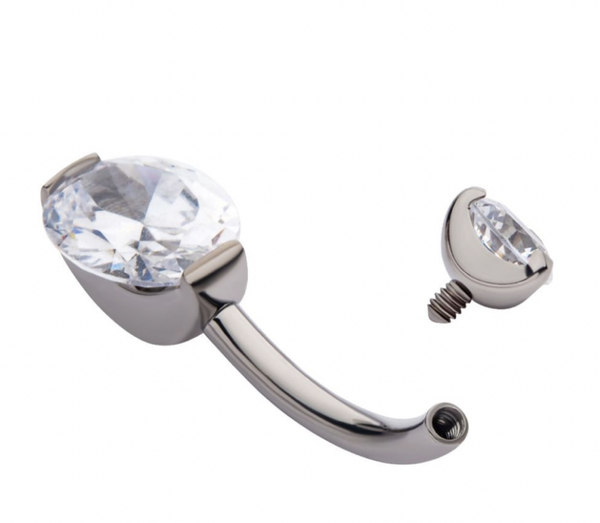 Titanium - Navel bar - Marquise