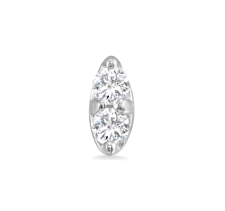 Norvoch - 14KT Wit Goud - Prong-set Marquise - Witte Diamant