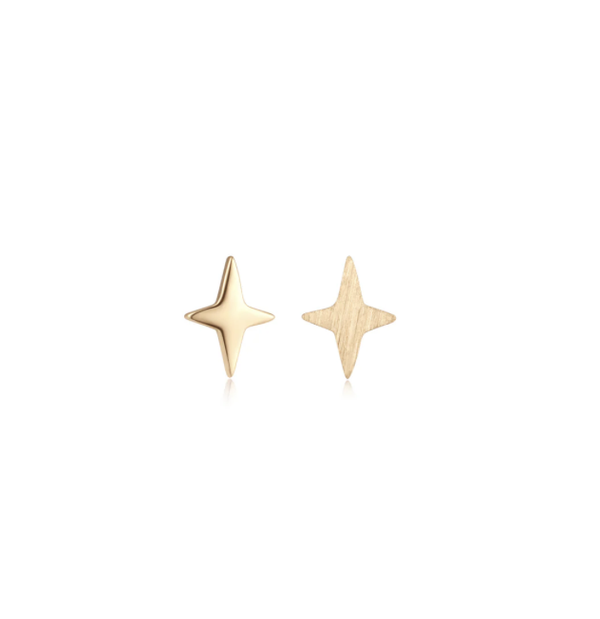 Ember - 14KT Geel Goud - 4 Point Star Brushed