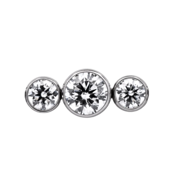 Junipurr - Titanium - Straight 3 Gem - CZ