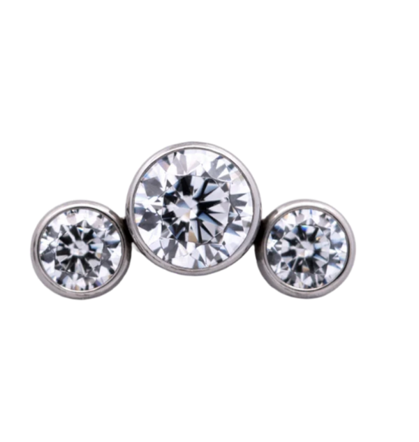 Junipurr - Titanium - Curved 3 gem - CZ