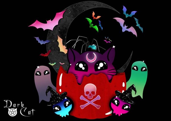 Poster chat Halloween