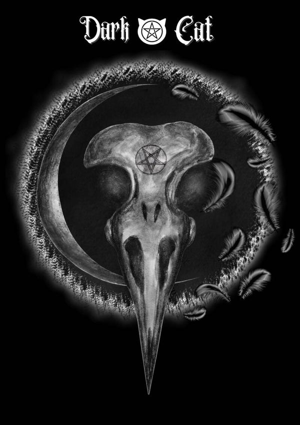 Poster crâne corbeau