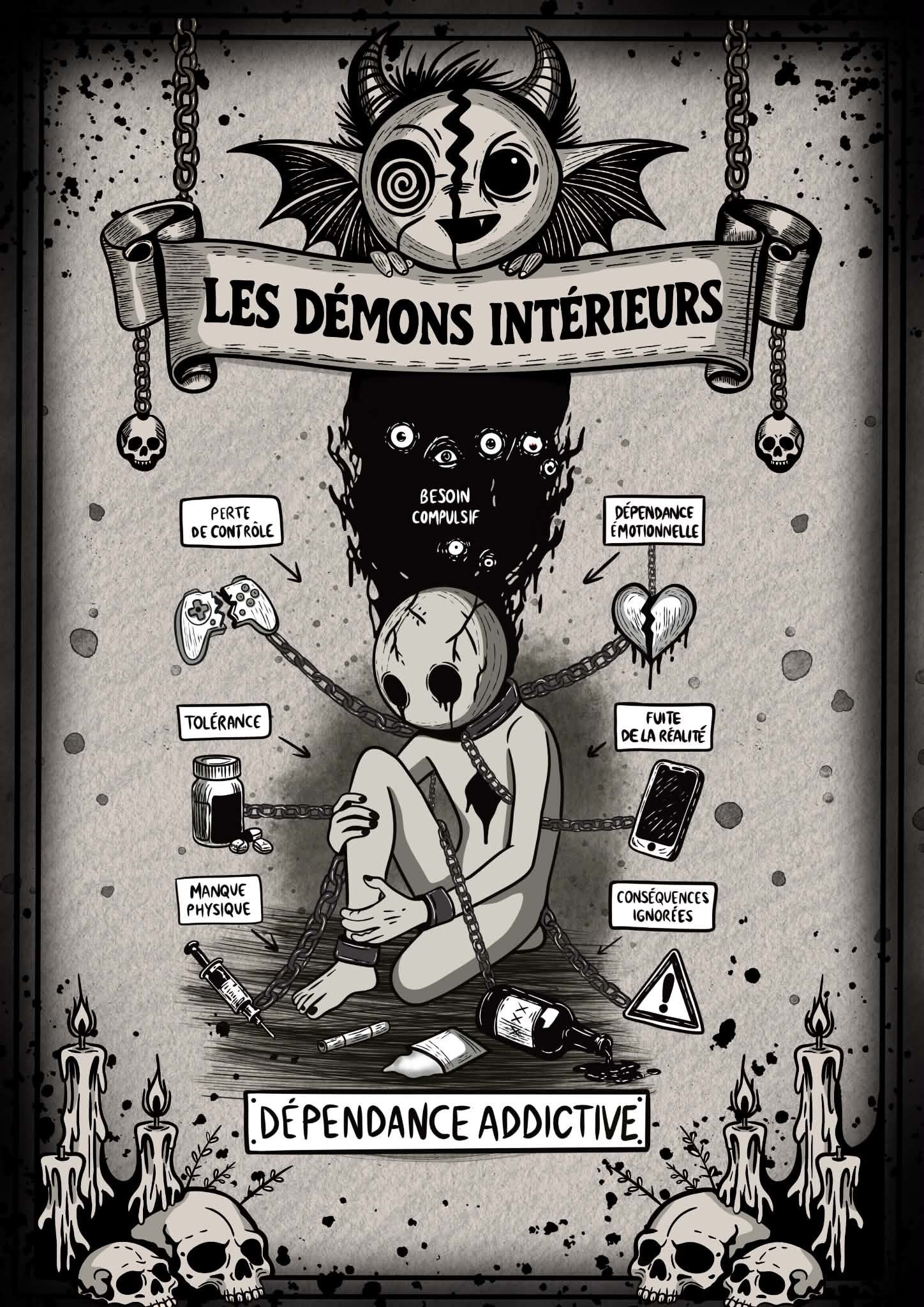 Poster dépendance addictive