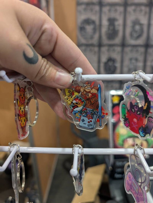 Porte clés geek retro