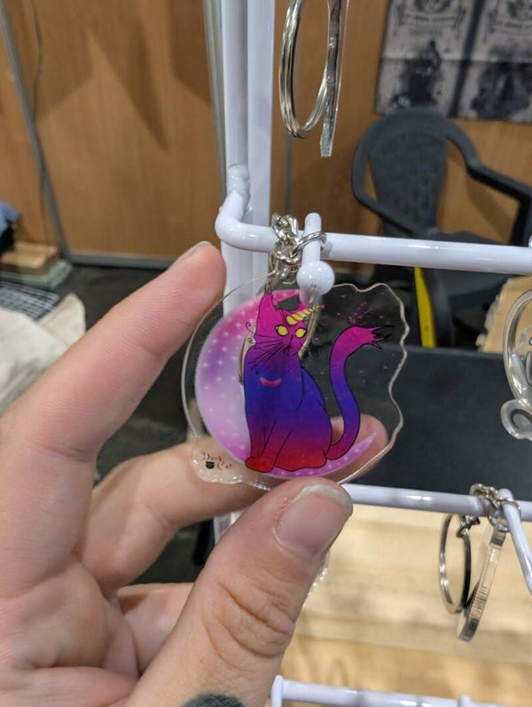 Porte clés chat lunaire