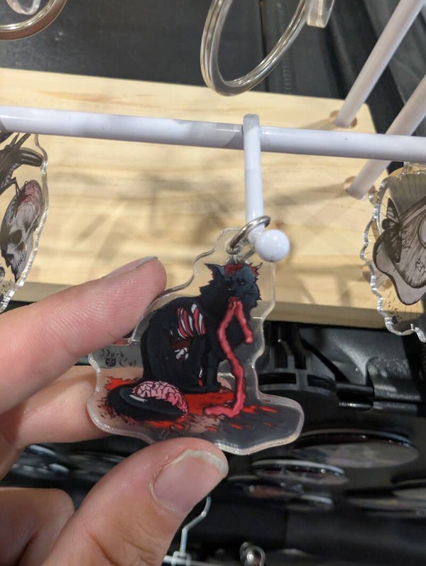 Porte clés chat zombie