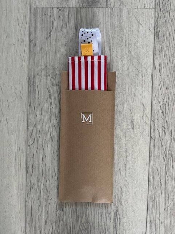 Inpakkertje katoen rood streepje